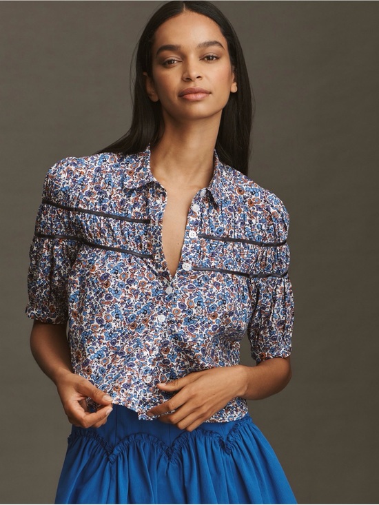 Anthropologie Tops - Anthropologie THE LEANDRA SHIRRED YOKE BLOUSE BY MAEVE, M